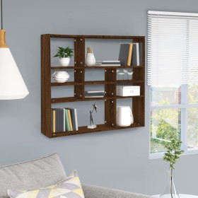 Brown oak engineered wood wall shelf 90x16x78 cm by vidaXL, Shelves and shelves - Ref: Foro24-815560, Price: 51,12 €, Discoun...