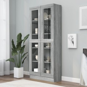 Sonoma gray plywood display case 82.5x30.5x185.5 cm by vidaXL, Bookcases and shelves - Ref: Foro24-815622, Price: 205,66 €, D...