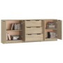 3-teiliges Sideboard aus Sonoma-Eichensperrholz von vidaXL, Sideboards - Ref: Foro24-3115782, Preis: 212,33 €, Rabatt: %