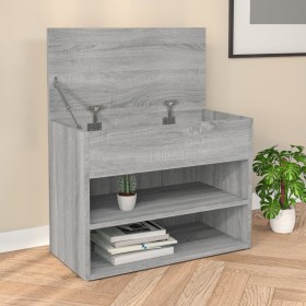 Banco zapatero madera contrachapada gris Sonoma 60x30x45 cm de vidaXL, Zapateros y organizadores de calzado - Ref: Foro24-816...