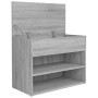 Banco zapatero madera contrachapada gris Sonoma 60x30x45 cm de vidaXL, Zapateros y organizadores de calzado - Ref: Foro24-816...