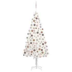 Árbol de Navidad preiluminado con luces y bolas blanco 210 cm de vidaXL, Arboles de navidad - Ref: Foro24-3077635, Precio: 19...