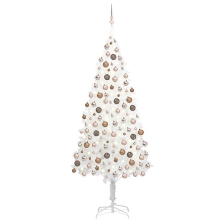 Árbol de Navidad preiluminado con luces y bolas blanco 210 cm de vidaXL, Arboles de navidad - Ref: Foro24-3077635, Precio: 21...