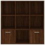 Estantería color marrón roble 98x30x98 cm de vidaXL, Librerías y estanterías - Ref: Foro24-815449, Precio: 89,58 €, Descuento: %