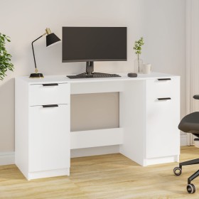 White plywood desk with side cabinet by vidaXL, Desks - Ref: Foro24-3115908, Price: 162,36 €, Discount: %