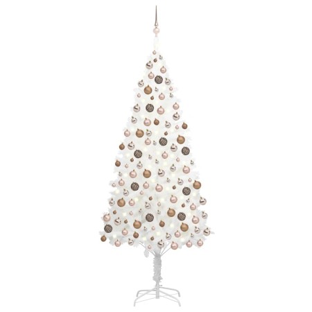 Árbol de Navidad preiluminado con luces y bolas blanco 240 cm de vidaXL, Arboles de navidad - Ref: Foro24-3077636, Precio: 21...