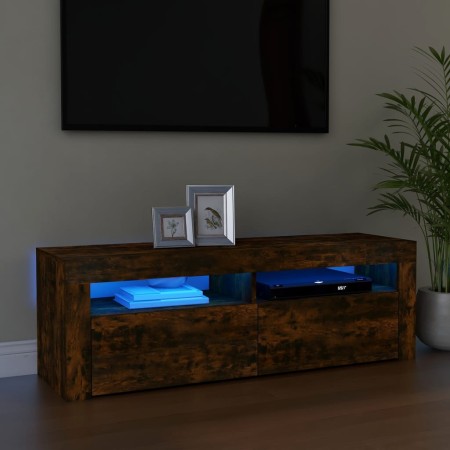 TV cabinet with LED lights smoked oak color 120x35x40 cm by vidaXL, TV Furniture - Ref: Foro24-815687, Price: 59,48 €, Discou...