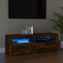 TV cabinet with LED lights smoked oak color 120x35x40 cm by vidaXL, TV Furniture - Ref: Foro24-815687, Price: 59,73 €, Discou...