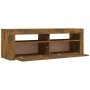 TV cabinet with LED lights smoked oak color 120x35x40 cm by vidaXL, TV Furniture - Ref: Foro24-815687, Price: 59,73 €, Discou...