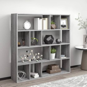 Estantería de madera contrachapada gris Sonoma 110x24x110 cm de vidaXL, Librerías y estanterías - Ref: Foro24-815298, Precio:...