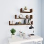 Wall shelves 3 units smoked oak plywood by vidaXL, Shelves and shelves - Ref: Foro24-815261, Price: 21,36 €, Discount: %