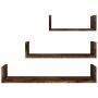 Wall shelves 3 units smoked oak plywood by vidaXL, Shelves and shelves - Ref: Foro24-815261, Price: 21,36 €, Discount: %