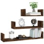 Wall shelves 3 units smoked oak plywood by vidaXL, Shelves and shelves - Ref: Foro24-815261, Price: 21,36 €, Discount: %