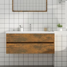 Vanity unit made of smoked oak plywood, 100x38.5x45 cm by vidaXL, Bathroom furniture - Ref: Foro24-815657, Price: 67,48 €, Di...