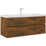 Vanity unit made of smoked oak plywood, 100x38.5x45 cm by vidaXL, Bathroom furniture - Ref: Foro24-815657, Price: 64,67 €, Di...