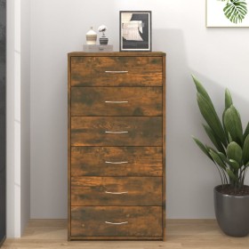 Sideboard with 6 drawers smoked oak plywood 50x34x96 cm by vidaXL, Sideboards - Ref: Foro24-815363, Price: 85,99 €, Discount: %