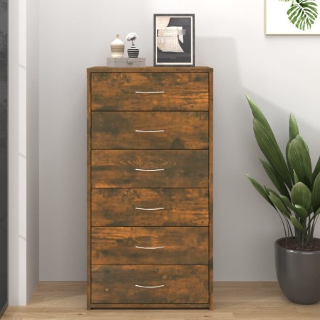 Sideboard with 6 drawers smoked oak plywood 50x34x96 cm by vidaXL, Sideboards - Ref: Foro24-815363, Price: 85,16 €, Discount: %