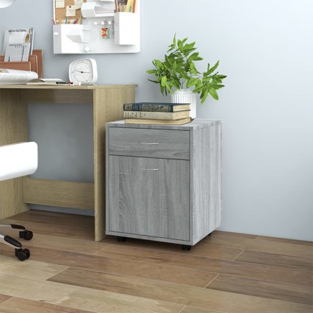 Plywood gray Sonoma wheeled cabinet 45x38x54 cm by vidaXL, Lockers and storage cabinets - Ref: Foro24-815964, Price: 55,88 €,...