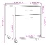 Plywood gray Sonoma wheeled cabinet 45x38x54 cm by vidaXL, Lockers and storage cabinets - Ref: Foro24-815964, Price: 55,88 €,...