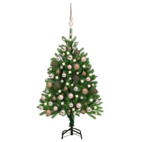 Vorbeleuchteter Weihnachtsbaum mit Lichtern und grünen Kugeln 120 cm von vidaXL, Weihnachtsbäume - Ref: Foro24-3077639, Preis...