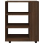 Wardrobe with wheels brown oak plywood 60x35x75cm by vidaXL, Lockers and storage cabinets - Ref: Foro24-815968, Price: 63,31 ...