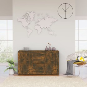 Aparador madera contrachapada color roble ahumado 120x36x69 cm de vidaXL, Aparadores - Ref: Foro24-815492, Precio: 131,81 €, ...