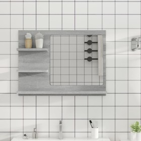 Sonoma gray plywood bathroom mirror 60x10.5x45 cm by vidaXL, bathroom vanities - Ref: Foro24-815661, Price: 35,66 €, Discount: %