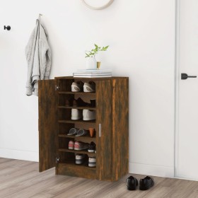 Smoked oak plywood shoe cabinet 60x35x92 cm by vidaXL, Shoe racks and shoe organizers - Ref: Foro24-816011, Price: 102,86 €, ...