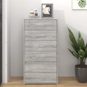 Sideboard with 6 drawers Sonoma gray plywood 50x34x96 cm by vidaXL, Sideboards - Ref: Foro24-815364, Price: 92,79 €, Discount: %