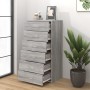 Aparador con 6 cajones contrachapado gris Sonoma 50x34x96 cm de vidaXL, Aparadores - Ref: Foro24-815364, Precio: 89,79 €, Des...