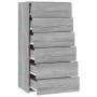 Aparador con 6 cajones contrachapado gris Sonoma 50x34x96 cm de vidaXL, Aparadores - Ref: Foro24-815364, Precio: 89,79 €, Des...