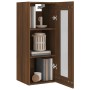 Armario de pared colgante roble marrón 34,5x34x90 cm de vidaXL, Aparadores - Ref: Foro24-817449, Precio: 49,84 €, Descuento: %