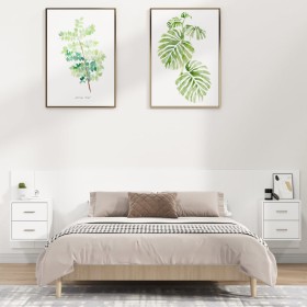 White plywood headboard with side tables by vidaXL, Headboards and footboards - Ref: Foro24-3115732, Price: 158,99 €, Discoun...