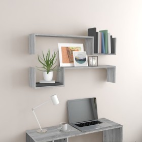 Wall shelves 2 pcs gray Sonoma wood 100x15x20 cm by vidaXL, Shelves and shelves - Ref: Foro24-815934, Price: 27,58 €, Discoun...