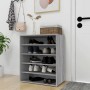 Gray Sonoma plywood shoe rack 60x35x70 cm by vidaXL, Shoe racks and shoe organizers - Ref: Foro24-816015, Price: 57,56 €, Dis...