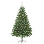 Beleuchteter Weihnachtsbaum mit Lichtern und grünen Kugeln 210 cm von vidaXL, Weihnachtsbäume - Ref: Foro24-3077642, Preis: 2...