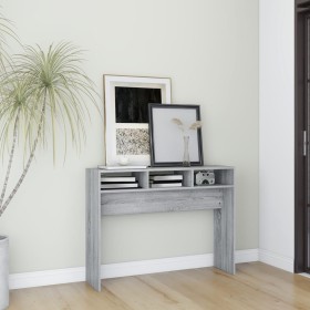 Mesa consola madera contrachapada gris Sonoma 105x30x80 cm de vidaXL, Mesas auxiliares - Ref: Foro24-815940, Precio: 59,99 €,...