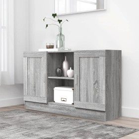 Aparador de madera contrachapada gris Sonoma 120x30,5x70 cm de vidaXL, Aparadores - Ref: Foro24-815625, Precio: 88,81 €, Desc...