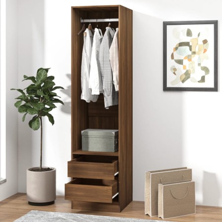 Cabinet with oak veneer brown drawers 50x50x200 cm by vidaXL, Wardrobes - Ref: Foro24-815350, Price: 123,57 €, Discount: %