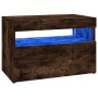 TV-Schrank mit LED-Leuchten, Farbe Eiche geräuchert, 60 x 35 x 40 cm von vidaXL, TV-Möbel - Ref: Foro24-815678, Preis: 46,40 ...