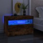 Mueble de TV con luces LED color roble ahumado 60x35x40 cm de vidaXL, Muebles TV - Ref: Foro24-815678, Precio: 46,40 €, Descu...