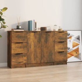 Anrichten aus geräuchertem Eichensperrholz 3 Stück von vidaXL, Sideboards - Ref: Foro24-3115841, Preis: 134,53 €, Rabatt: %