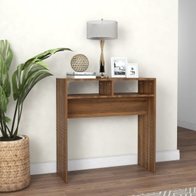 Brown oak plywood console table 78x30x80 cm by vidaXL, Side tables - Ref: Foro24-815938, Price: 34,88 €, Discount: %