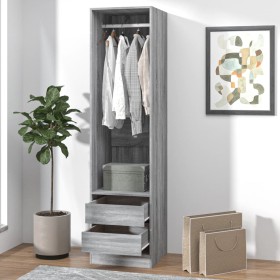 Sonoma gray plywood cabinet with drawers 50x50x200 cm by vidaXL, Wardrobes - Ref: Foro24-815349, Price: 129,36 €, Discount: %