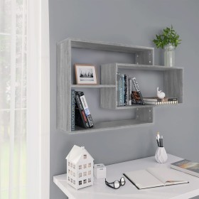 Sonoma gray engineered wood wall shelf 104x20x58.5 cm by vidaXL, Shelves and shelves - Ref: Foro24-815289, Price: 41,37 €, Di...