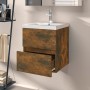 Smoked oak engineered wood washbasin cabinet 41x38.5x45 cm by vidaXL, Bathroom furniture - Ref: Foro24-815645, Price: 35,47 €...