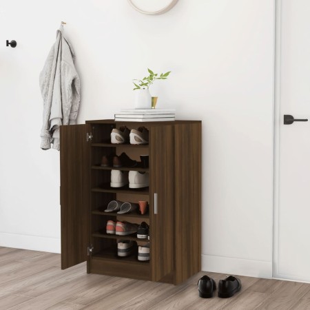 Brown oak plywood shoe cabinet 60x35x92 cm by vidaXL, Shoe racks and shoe organizers - Ref: Foro24-816013, Price: 130,21 €, D...