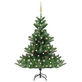 Árbol de Navidad abeto Nordmann con LEDs y bolas verde 150 cm de vidaXL, Arboles de navidad - Ref: Foro24-3077645, Precio: 11...