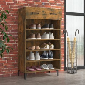 Smoked oak plywood shoe cabinet 60x35x105 cm by vidaXL, Shoe racks and shoe organizers - Ref: Foro24-817558, Price: 70,99 €, ...