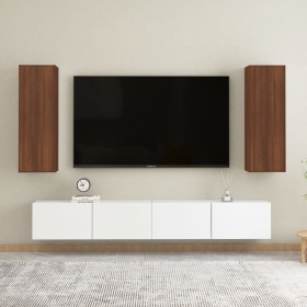 TV furniture 2 units engineered wood brown oak 30.5x30x90cm by vidaXL, TV Furniture - Ref: Foro24-815752, Price: 92,99 €, Dis...